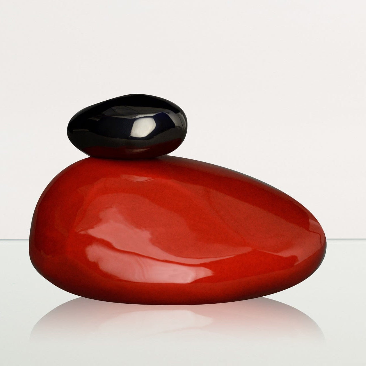 Handmade Cremation Urn for Ashes "Stone" - Large Urn | Red | Ceramic - Pulvis Art Urns