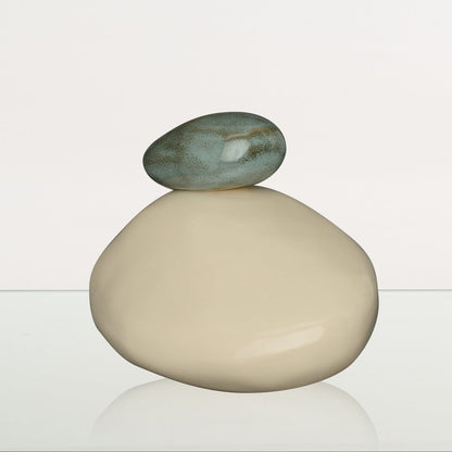 Handmade Cremation Urn for Ashes "Stone" - Large Urn | Off-white | Ceramic - Pulvis Art Urns
