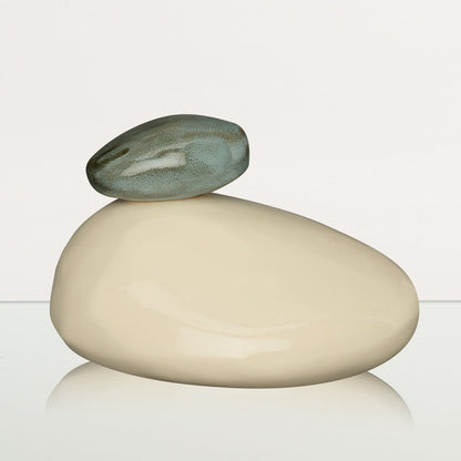Handmade Cremation Urn for Ashes "Stone" - Large Urn | Off-white | Ceramic - Pulvis Art Urns