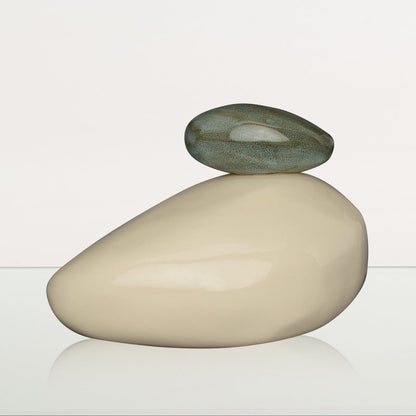 Handmade Cremation Urn for Ashes "Stone" - Large Urn | Off-white | Ceramic - Pulvis Art Urns