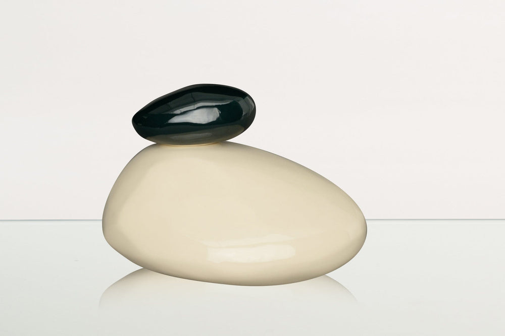 Pulvis Art Urns Adult Size Urn Handmade Cremation Urn for Ashes "Stone" - Large Urn | Transparent | Ceramic