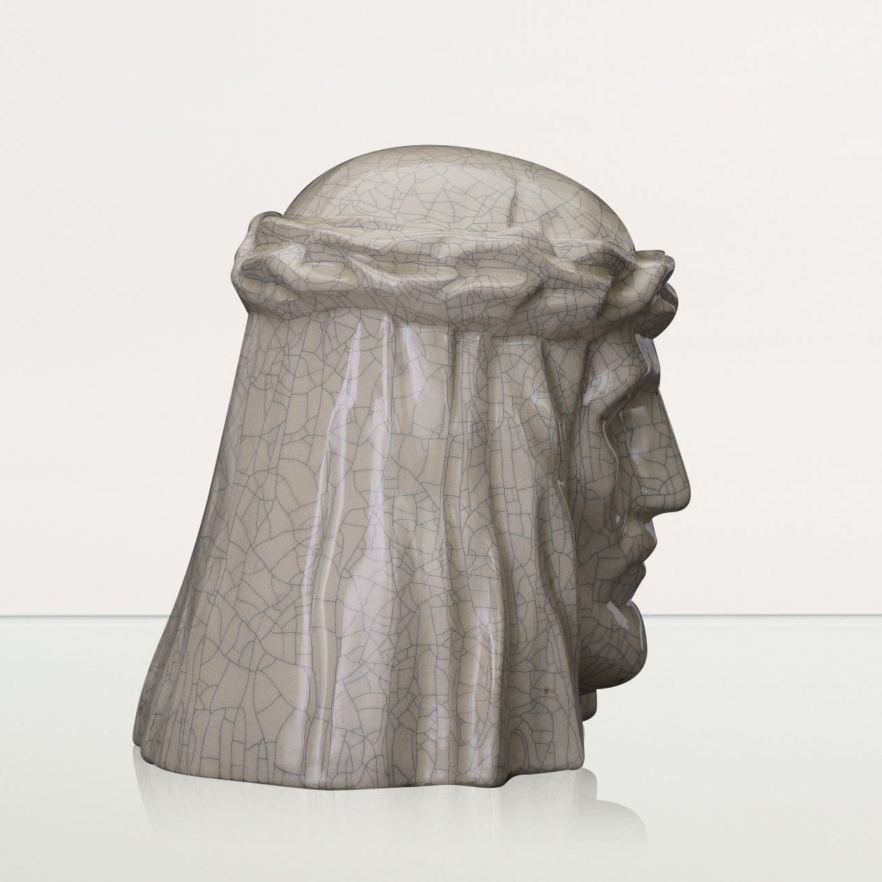 Handmade Cremation Urn for Ashes "The Christ" - Large | Craquelure | Ceramic Urn - Pulvis Art Urns