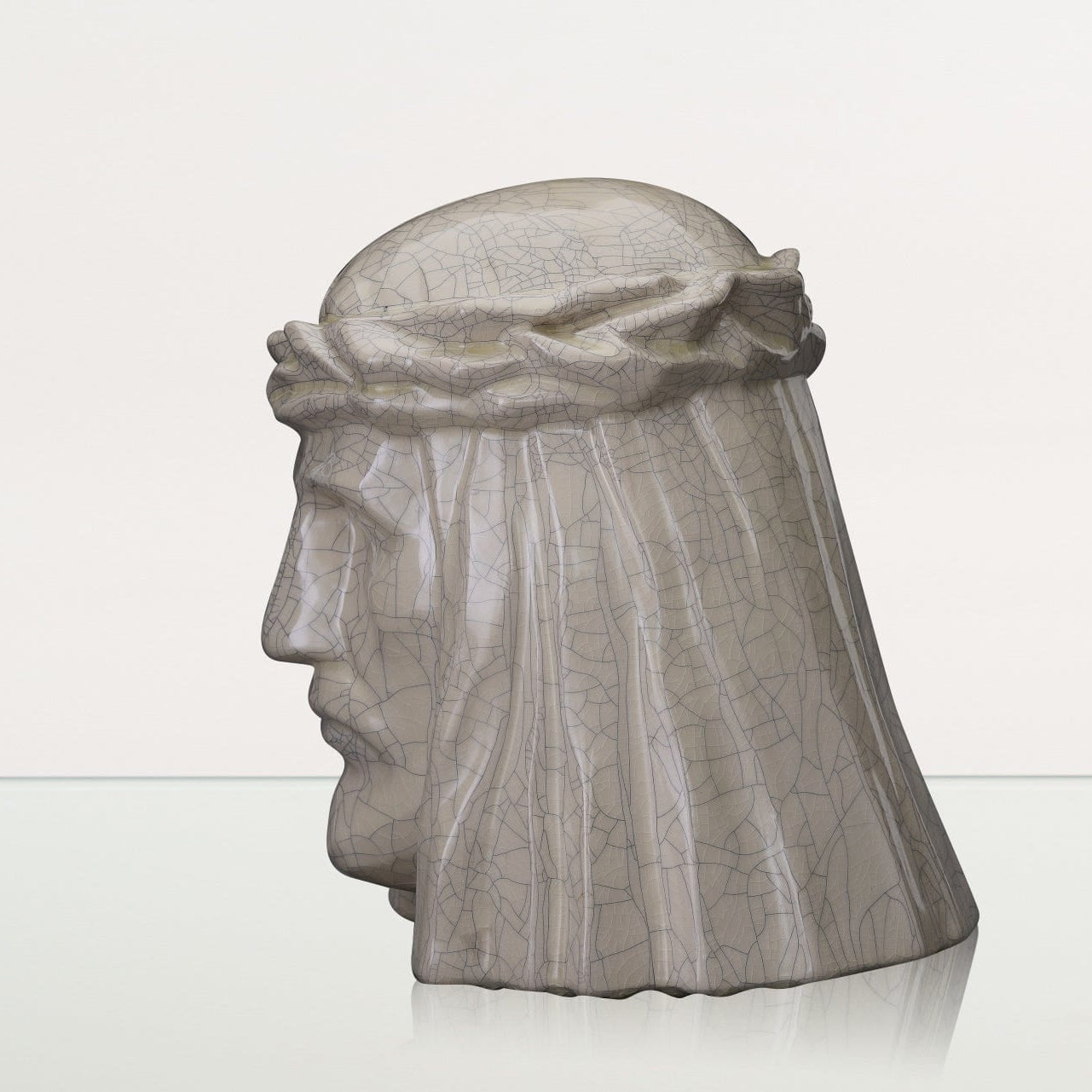 Handmade Cremation Urn for Ashes "The Christ" - Large | Craquelure | Ceramic Urn - Pulvis Art Urns