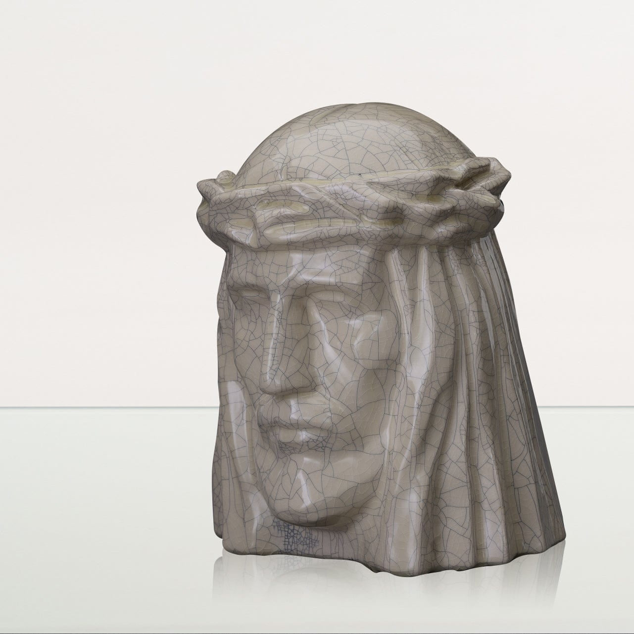 Handmade Cremation Urn for Ashes "The Christ" - Large | Craquelure | Ceramic Urn - Pulvis Art Urns