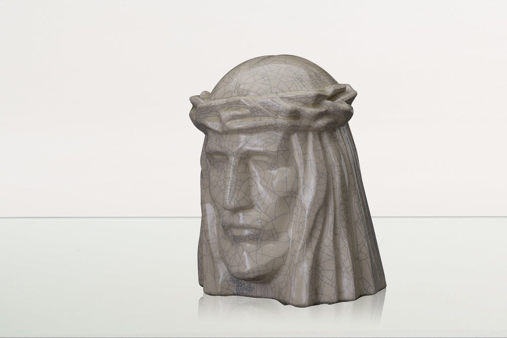 
                  
                    Pulvis Art Urns Adult Size Urn Handmade Cremation Urn for Ashes "The Christ" - Large | Craquelure | Ceramic Urn
                  
                