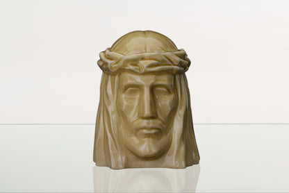 Handmade Cremation Urn for Ashes "The Christ" - Large | Light Sand | Ceramic Urn - Pulvis Art Urns