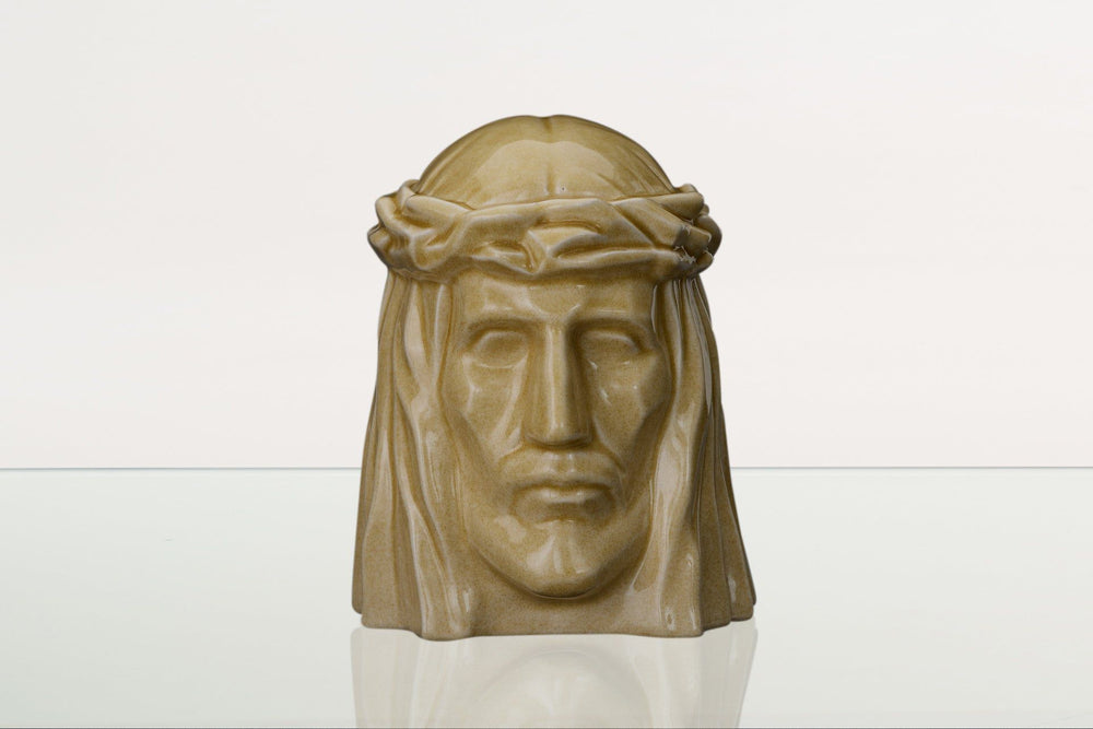 
                  
                    Pulvis Art Urns Adult Size Urn Handmade Cremation Urn for Ashes "The Christ" - Large | Light Sand | Ceramic Urn
                  
                