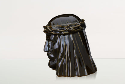 Handmade Cremation Urn for Ashes "The Christ" - Large | Oily Green | Ceramic Urn - Pulvis Art Urns