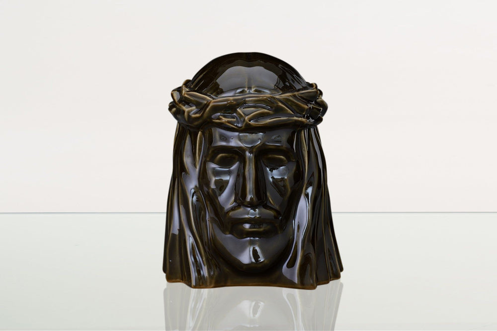 
                  
                    Pulvis Art Urns Adult Size Urn Handmade Cremation Urn for Ashes "The Christ" - Large | Oily Green | Ceramic Urn
                  
                