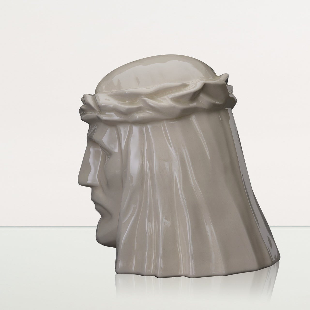 Handmade Cremation Urn for Ashes "The Christ" - Large | Off-white | Ceramic Urn - Pulvis Art Urns