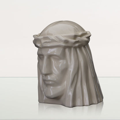 Handmade Cremation Urn for Ashes "The Christ" - Large | Off-white | Ceramic Urn - Pulvis Art Urns