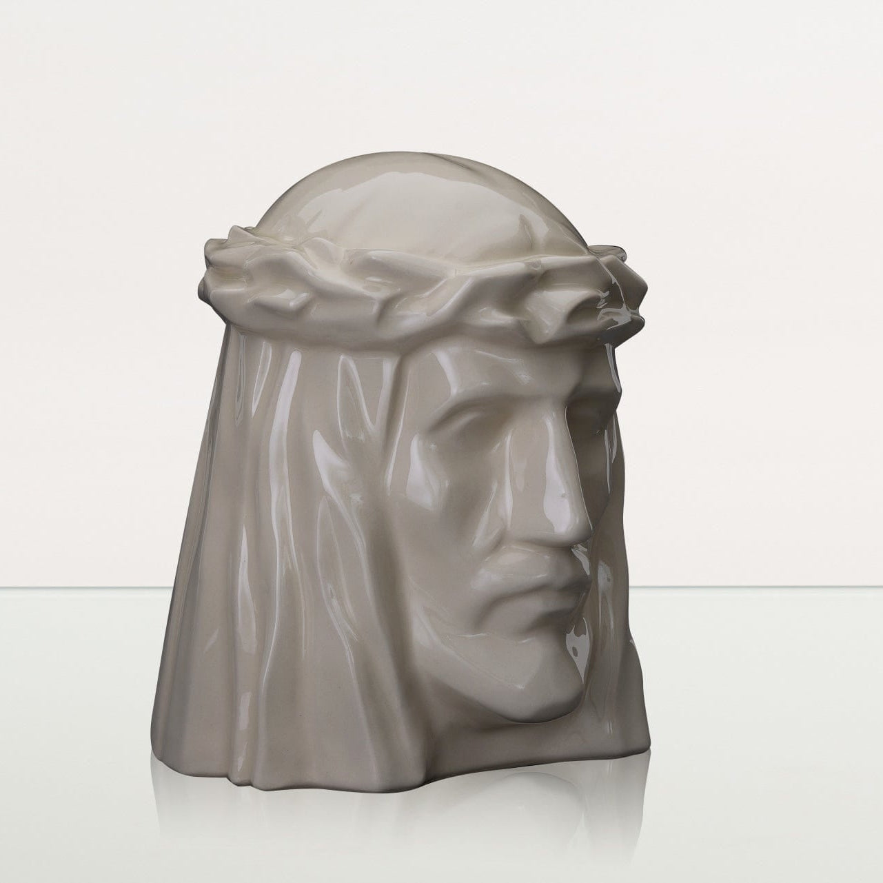 Handmade Cremation Urn for Ashes "The Christ" - Large | Off-white | Ceramic Urn - Pulvis Art Urns