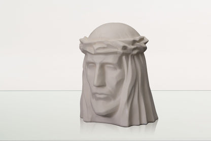 Pulvis Art Urns Adult Size Urn Handmade Cremation Urn for Ashes "The Christ" - Large | Unglazed | Ceramic Urn