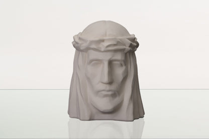 Pulvis Art Urns Adult Size Urn Handmade Cremation Urn for Ashes "The Christ" - Large | Unglazed | Ceramic Urn