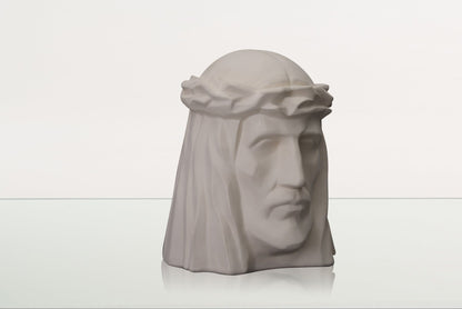 Pulvis Art Urns Adult Size Urn Handmade Cremation Urn for Ashes "The Christ" - Large | Unglazed | Ceramic Urn