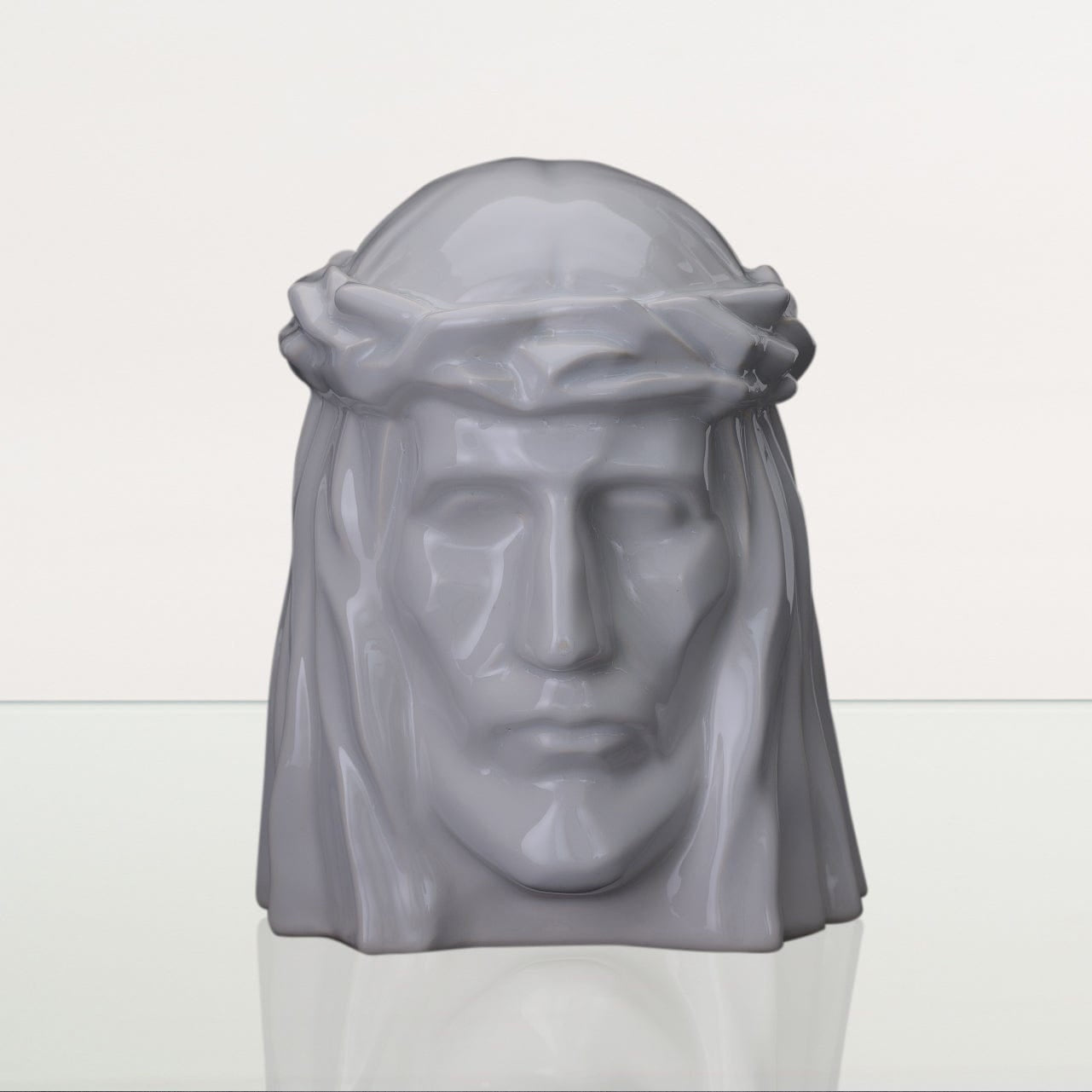 Handmade Cremation Urn for Ashes "The Christ" - Large | White | Ceramic Urn - Pulvis Art Urns