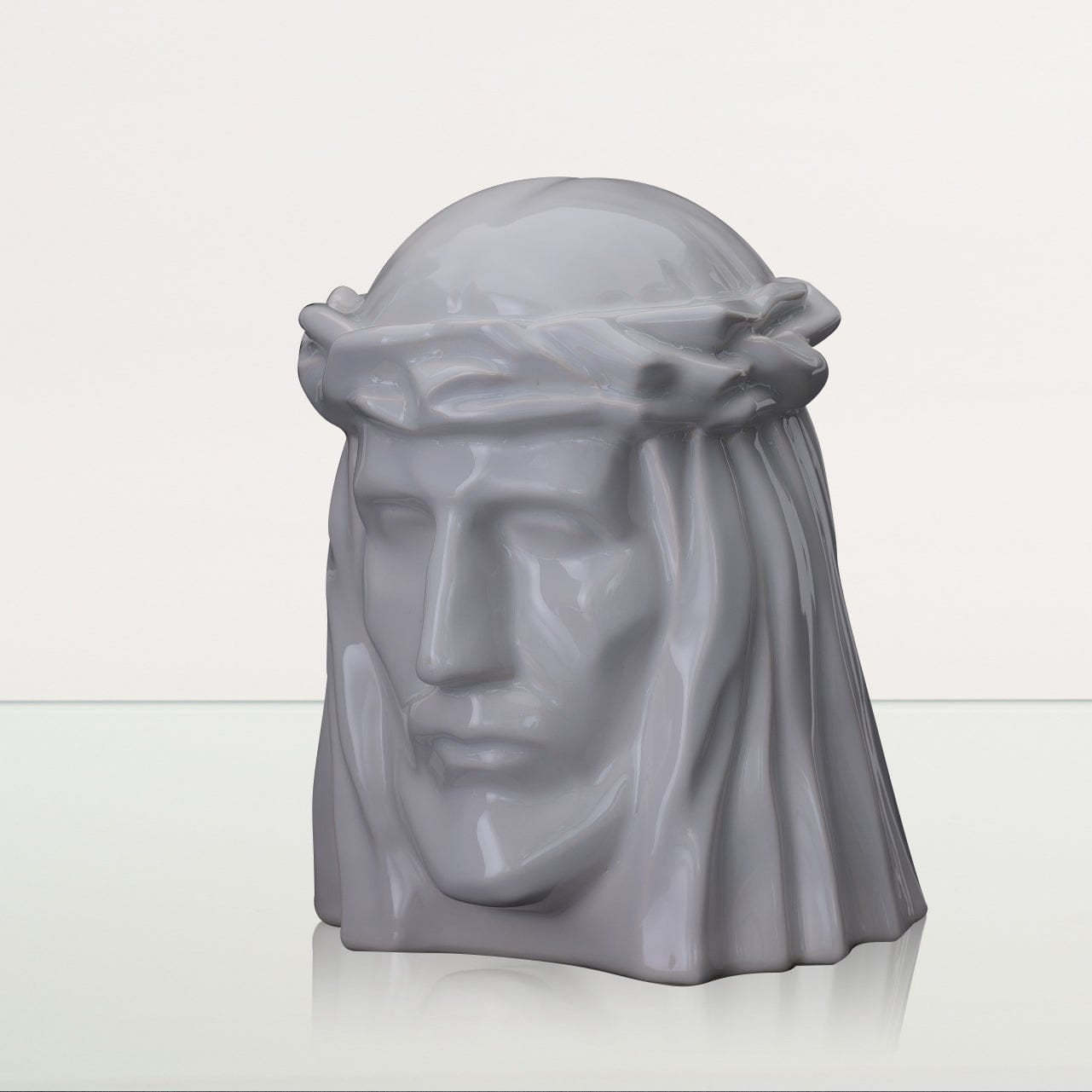 Handmade Cremation Urn for Ashes "The Christ" - Large | White | Ceramic Urn - Pulvis Art Urns