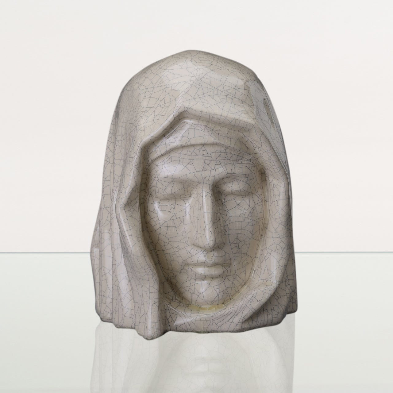 Handmade Cremation Urn for Ashes "The Holy Mother" - Large | Craquelure | Ceramic Urn - Pulvis Art Urns