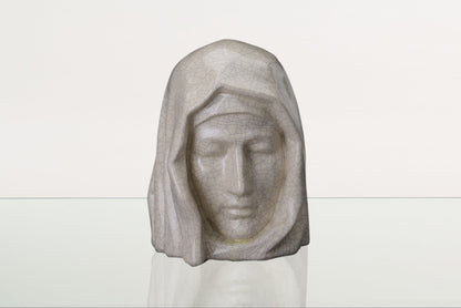 Handmade Cremation Urn for Ashes "The Holy Mother" - Large | Craquelure | Ceramic Urn - Pulvis Art Urns