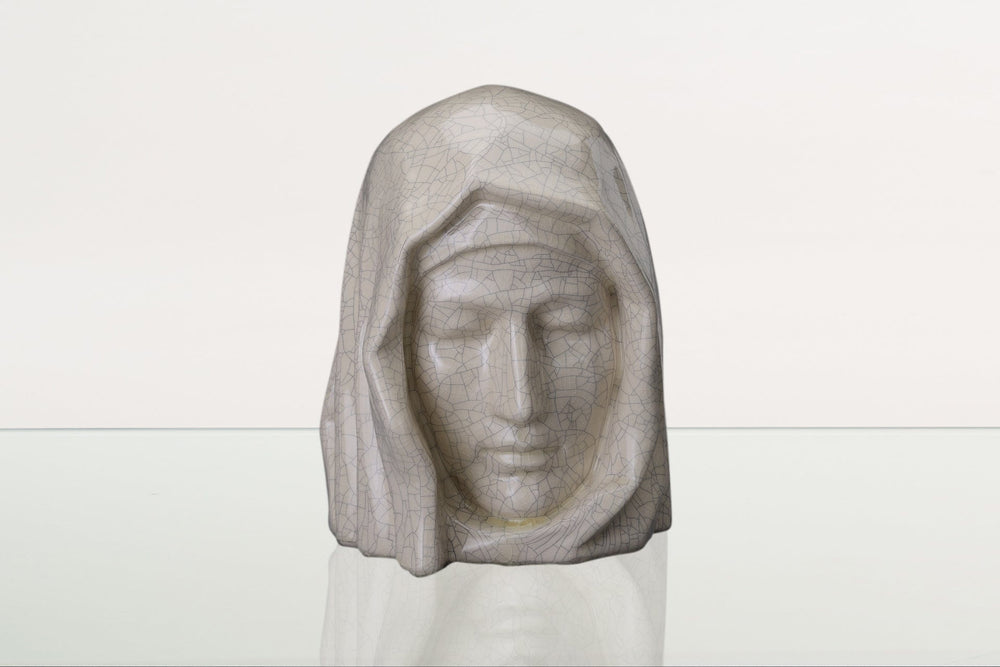 
                  
                    Pulvis Art Urns Adult Size Urn Handmade Cremation Urn for Ashes "The Holy Mother" - Large | Craquelure | Ceramic Urn
                  
                