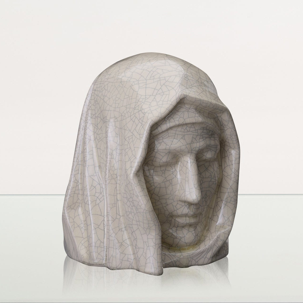 Handmade Cremation Urn for Ashes "The Holy Mother" - Large | Craquelure | Ceramic Urn - Pulvis Art Urns