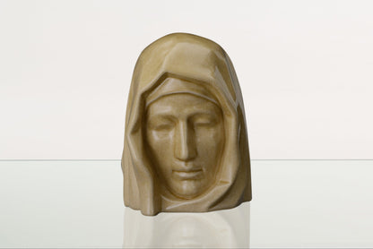 Handmade Cremation Urn for Ashes "The Holy Mother" - Large | Light Sand | Ceramic Urn - Pulvis Art Urns