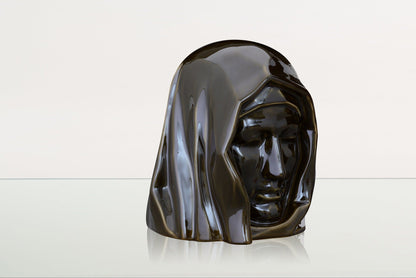 Handmade Cremation Urn for Ashes "The Holy Mother" - Large | Oily Green | Ceramic Urn - Pulvis Art Urns