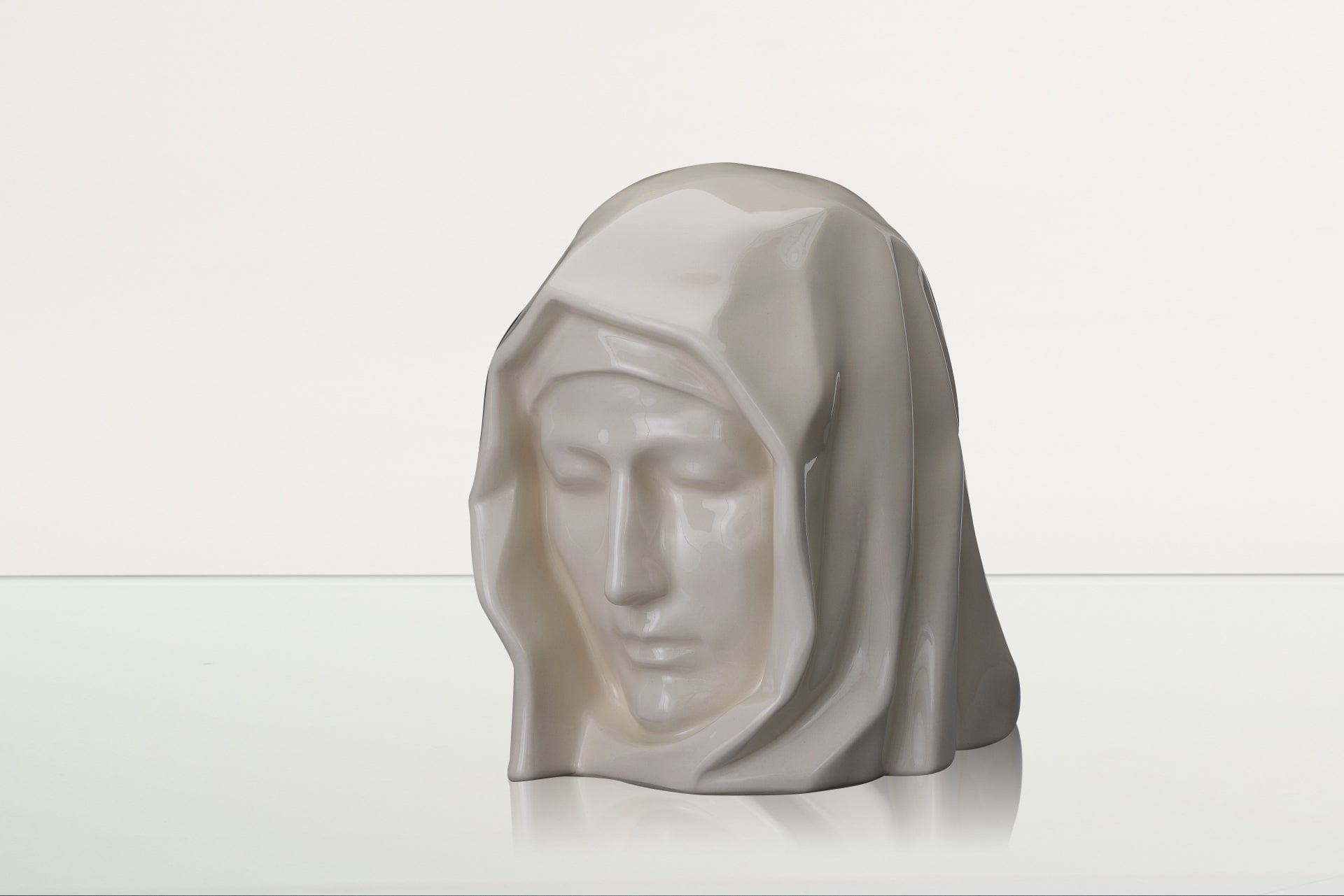 Handmade Cremation Urn for Ashes "The Holy Mother" - Large | Off-white | Ceramic Urn - Pulvis Art Urns