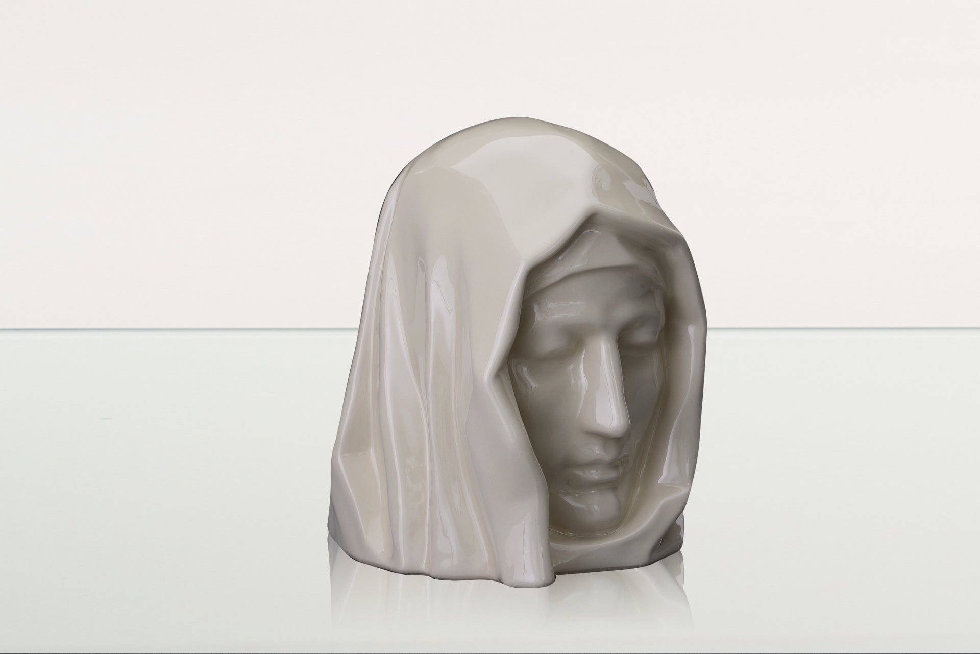 Handmade Cremation Urn for Ashes "The Holy Mother" - Large | Off-white | Ceramic Urn - Pulvis Art Urns