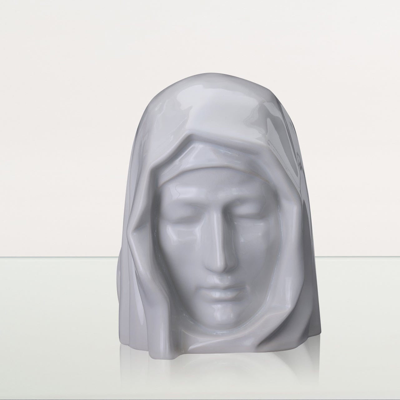 Handmade Cremation Urn for Ashes "The Holy Mother" - Large | White | Ceramic Urn - Pulvis Art Urns