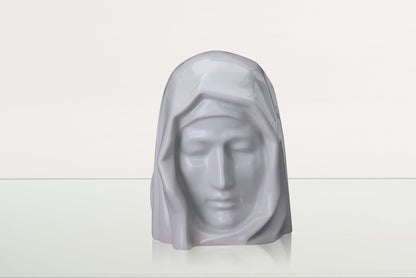 Handmade Cremation Urn for Ashes "The Holy Mother" - Large | White | Ceramic Urn - Pulvis Art Urns