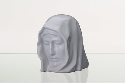 Handmade Cremation Urn for Ashes "The Holy Mother" - Large | White | Ceramic Urn - Pulvis Art Urns