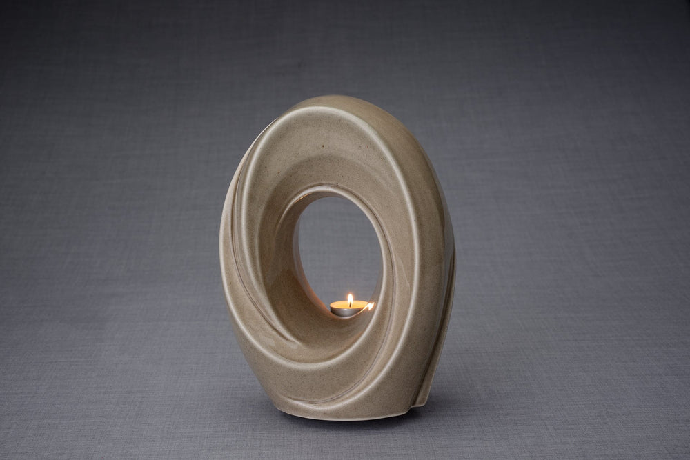 
                  
                    Pulvis Art Urns Adult Size Urn Handmade Cremation Urn for Ashes "The Passage" - Large | Beige Grey | Ceramic
                  
                