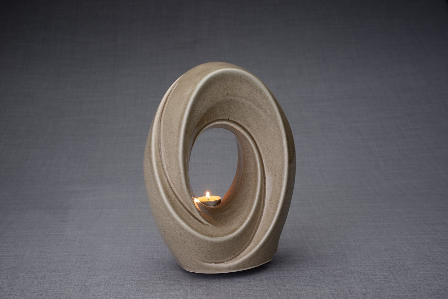 Pulvis Art Urns Adult Size Urn Handmade Cremation Urn for Ashes "The Passage" - Large | Beige Grey | Ceramic