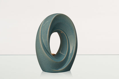 Handmade Cremation Urn for Ashes "The Passage" - Large | Blue Craquelure - Pulvis Art Urns