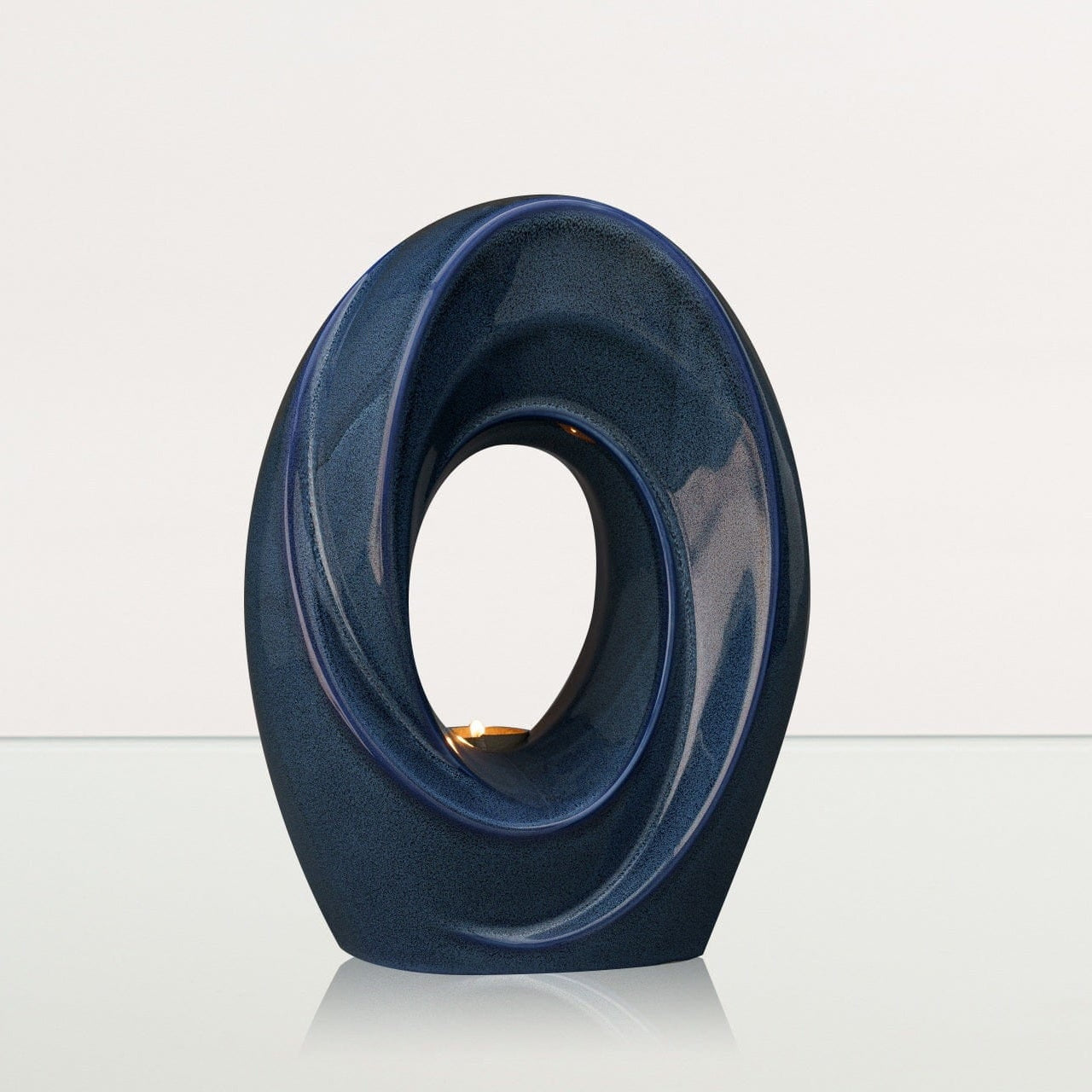 Handmade Cremation Urn for Ashes "The Passage" - Large Ceramic Urn | Blue Melange - Pulvis Art Urns