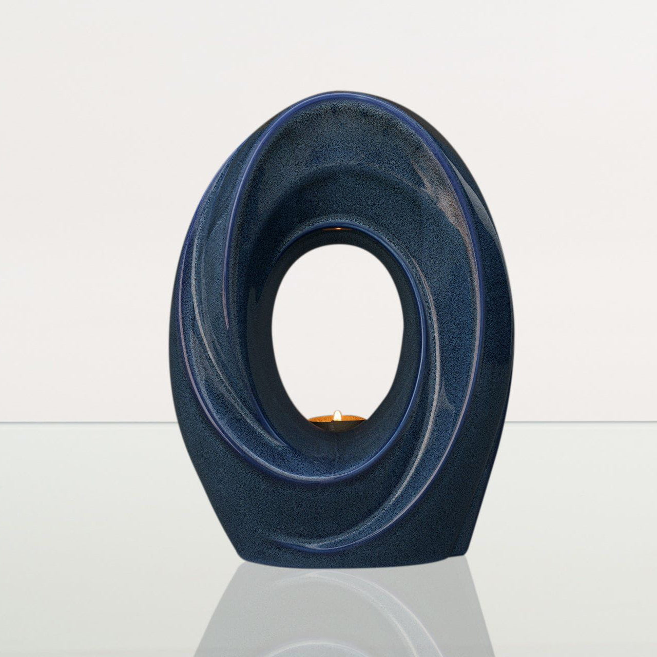 Handmade Cremation Urn for Ashes "The Passage" - Large Ceramic Urn | Blue Melange - Pulvis Art Urns