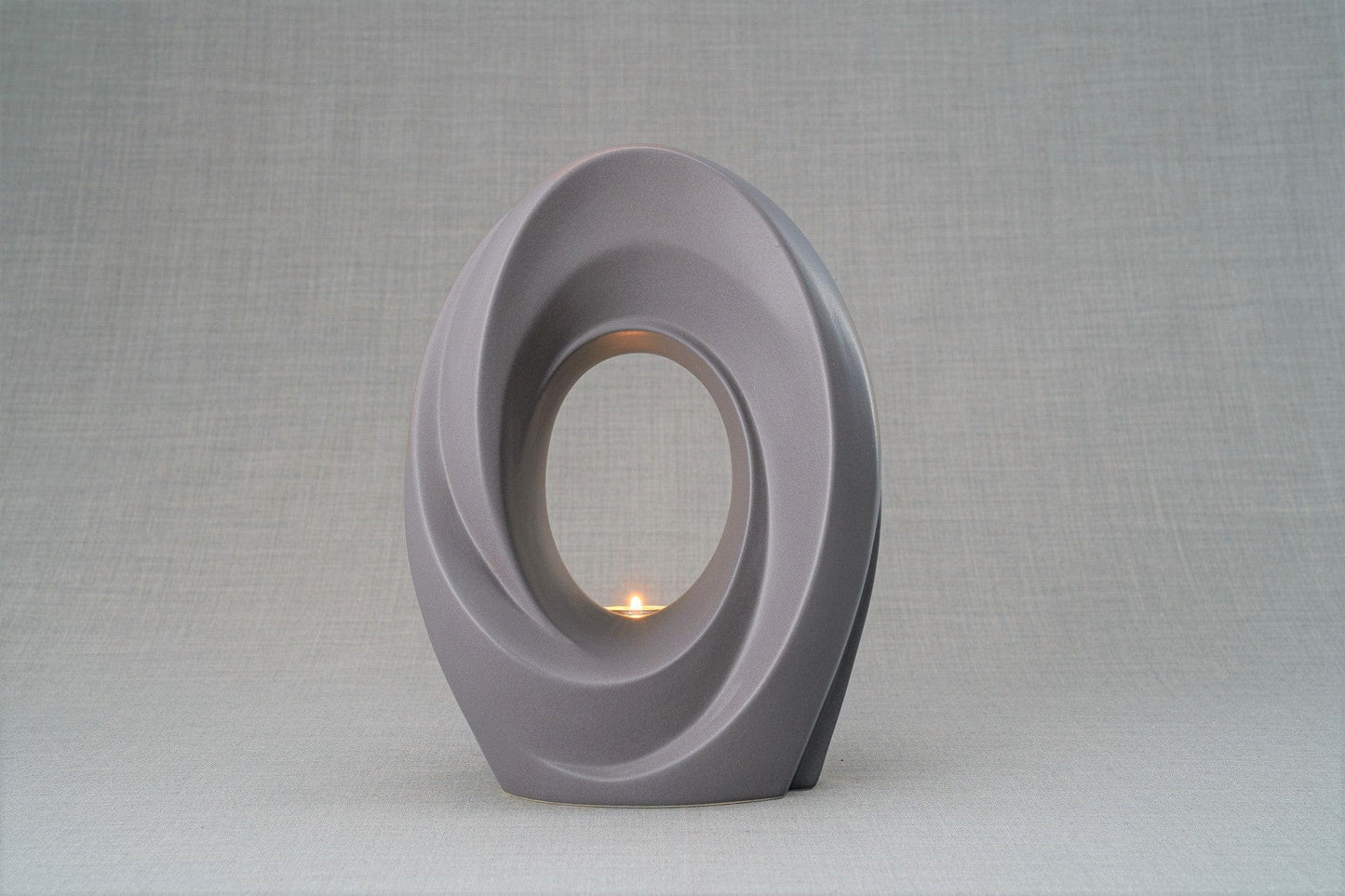 Pulvis Art Urns Adult Size Urn Handmade Cremation Urn for Ashes "The Passage" - Large | Gray Matte | Ceramic