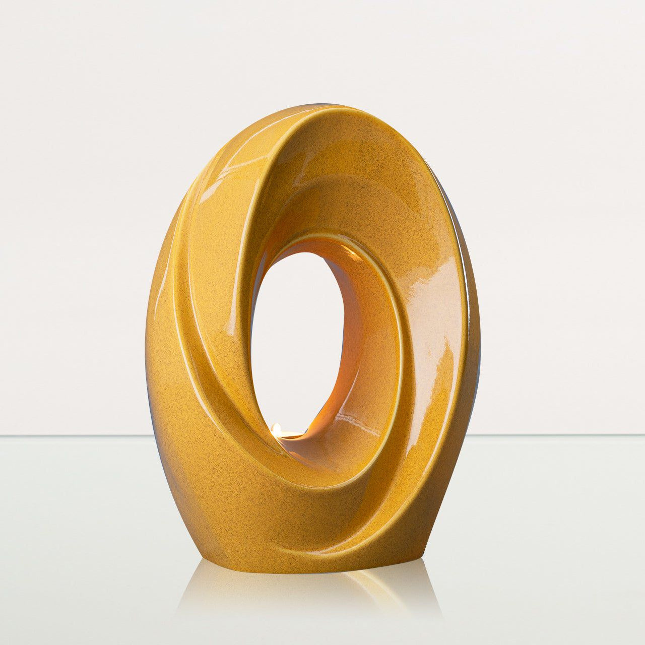 Handmade Cremation Urn for Ashes "The Passage" - Large Urn | Amber Yellow | Ceramic - Pulvis Art Urns