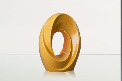 Handmade Cremation Urn for Ashes "The Passage" - Large Urn | Amber Yellow | Ceramic - Pulvis Art Urns