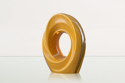 Handmade Cremation Urn for Ashes "The Passage" - Large Urn | Amber Yellow | Ceramic - Pulvis Art Urns