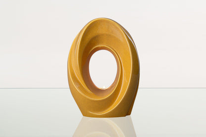 Handmade Cremation Urn for Ashes "The Passage" - Large Urn | Amber Yellow | Ceramic - Pulvis Art Urns