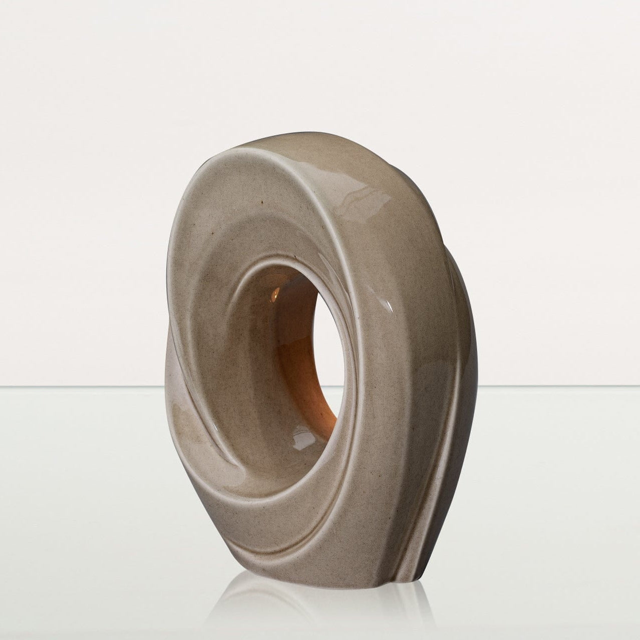 Handmade Cremation Urn for Ashes "The Passage" - Large Urn | Beige Grey | Ceramic - Pulvis Art Urns