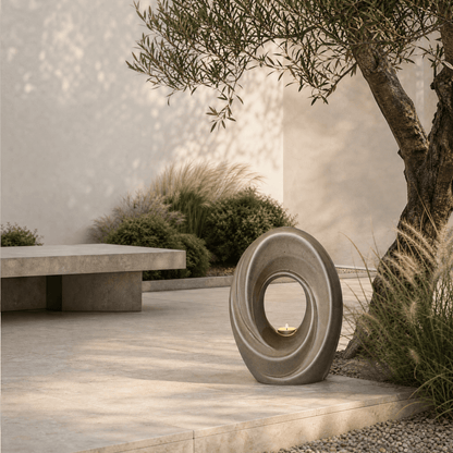 Pulvis Art Urns Adult Size Urn Handmade Cremation Urn for Ashes "The Passage" - Large Urn | Beige Grey | Ceramic