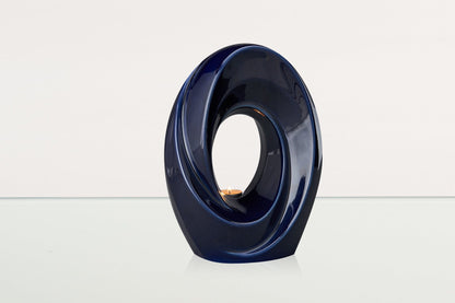 Handmade Cremation Urn for Ashes "The Passage" - Large Urn | Cobalt Metallic | Ceramic - Pulvis Art Urns