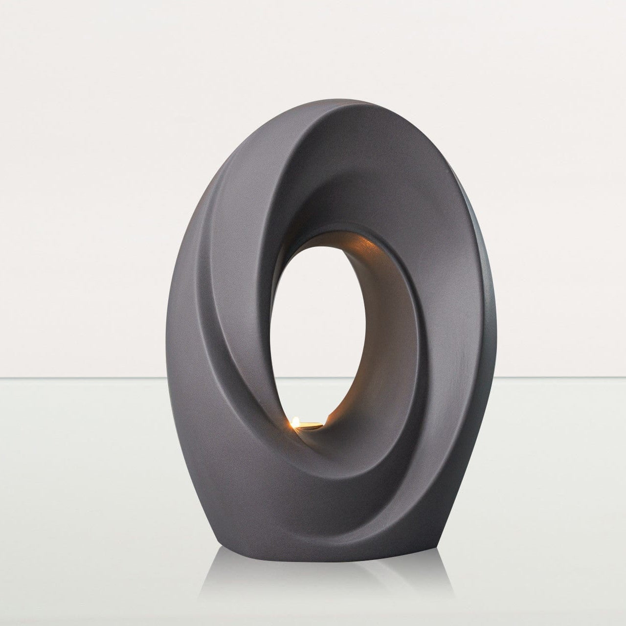 Handmade Cremation Urn for Ashes "The Passage" - Large Urn | Gray Matte | Ceramic - Pulvis Art Urns