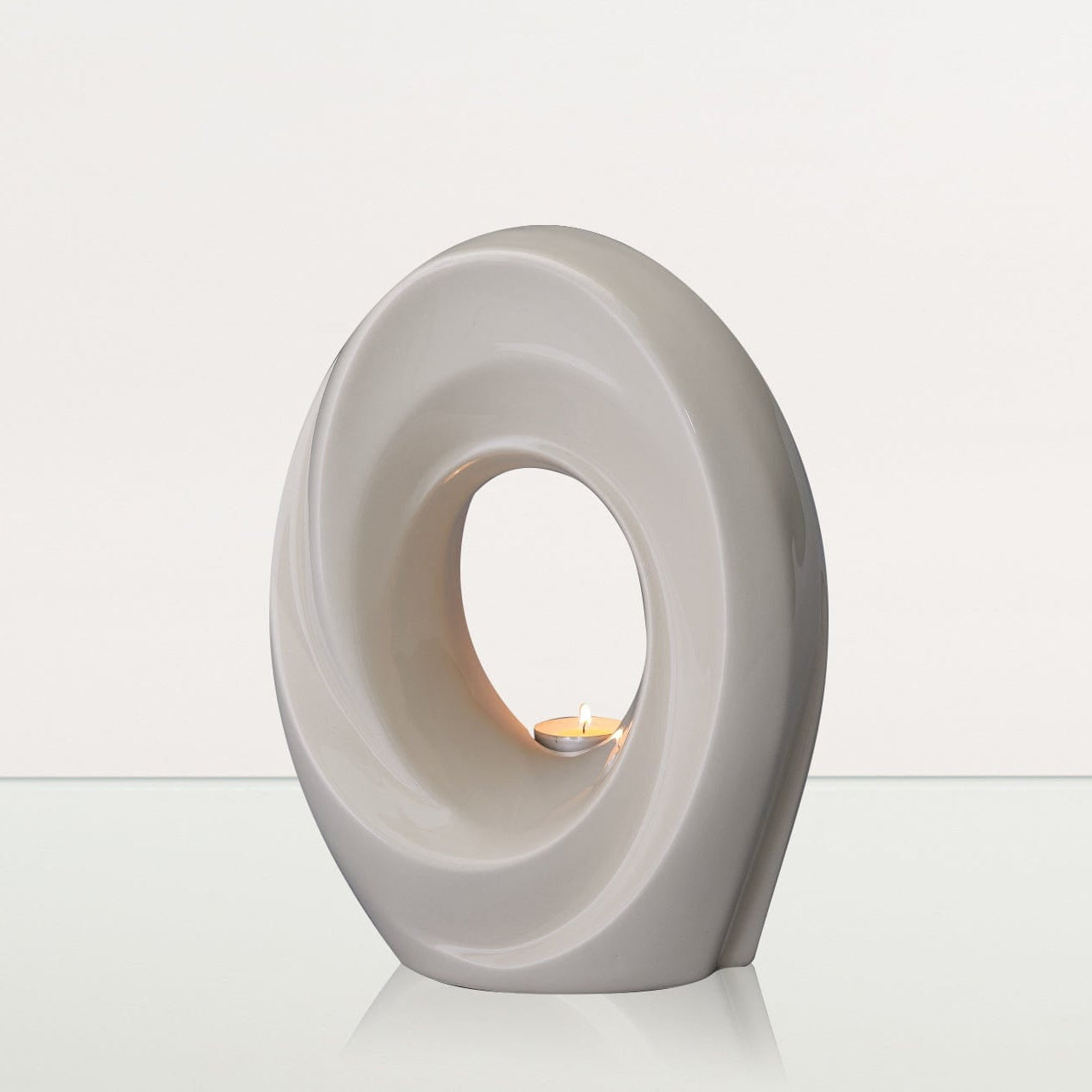 Handmade Cremation Urn for Ashes "The Passage" - Large Urn | Off-white | Ceramic - Pulvis Art Urns