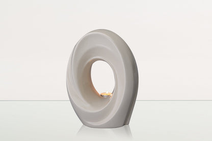 Handmade Cremation Urn for Ashes "The Passage" - Large Urn | Off-white | Ceramic - Pulvis Art Urns