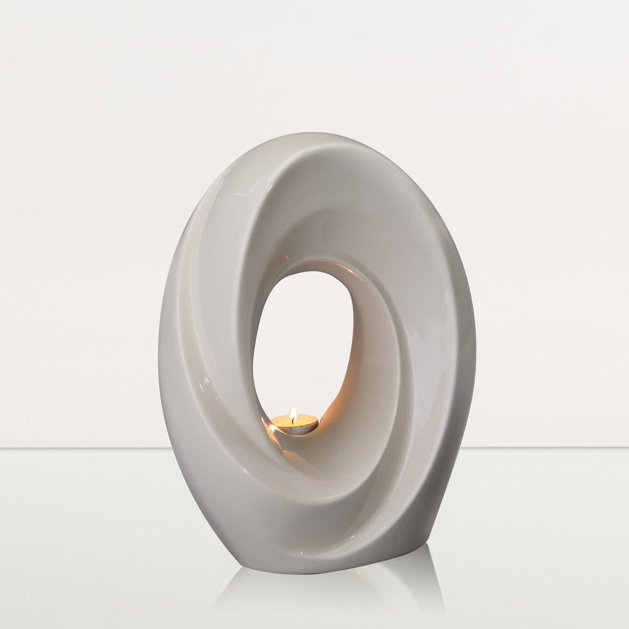 Handmade Cremation Urn for Ashes "The Passage" - Large Urn | Off-white | Ceramic - Pulvis Art Urns