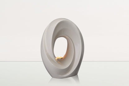 Handmade Cremation Urn for Ashes "The Passage" - Large Urn | Off-white | Ceramic - Pulvis Art Urns